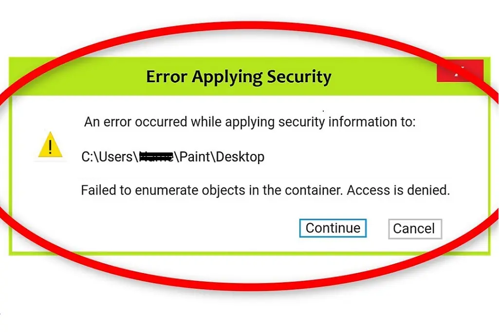 failed to enumerate objects in the container access is denied